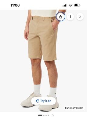 LACOSTE khaki chicos golf shorts, size 33 US